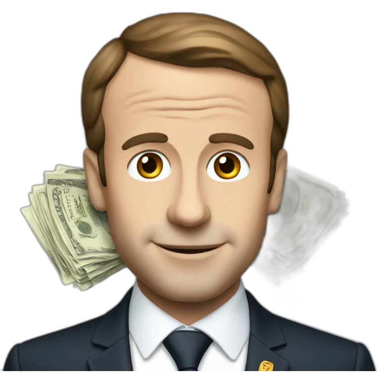 macron with money emoji