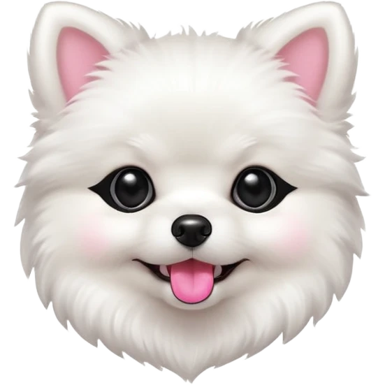 cute fluffy white Pomeranian puppy emoji