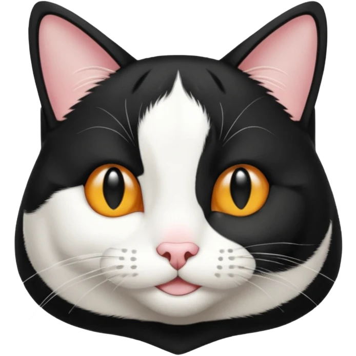 Smiling tuxedo cat emoji