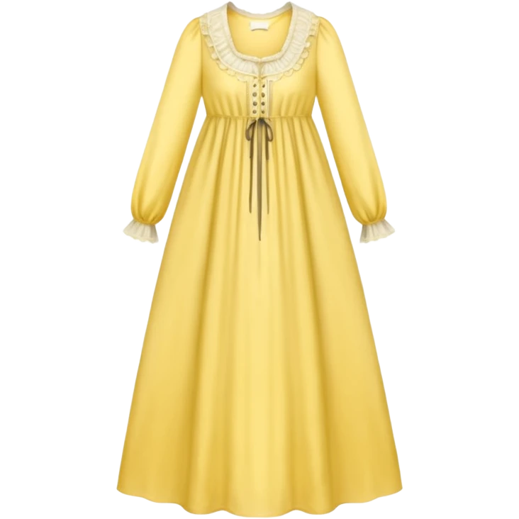 victorian nightgown long sleeve yellow emoji