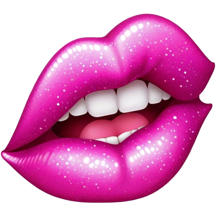 pink glitter vampire lips emoji
