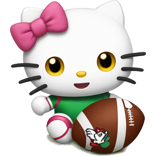 Hello kitty with football emoji