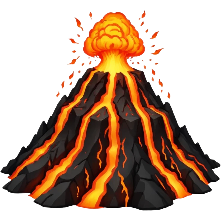 volcano big lava discharge  emoji