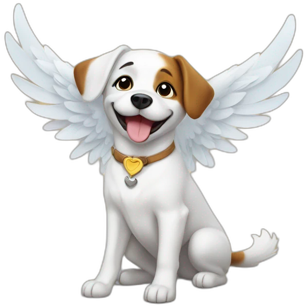 Happy dog with wings emoji