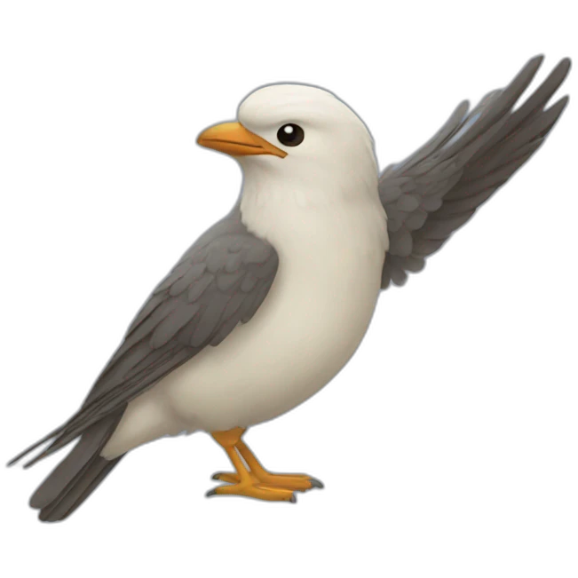Bird wave emoji