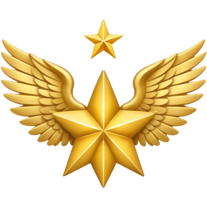 An image with wings on a star based on the star and wings of the basic emoji of the iPhone. emoji