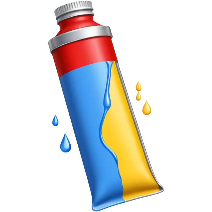 tube of paint with drops of color emoji