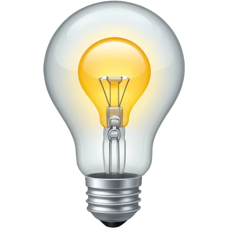 white light bulb no yellow emoji