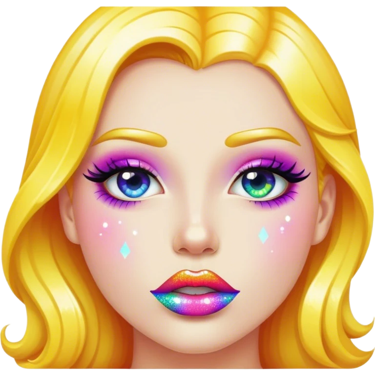 rainbow sparkle lips emoji