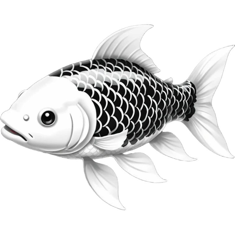 black white Koi fish emoji