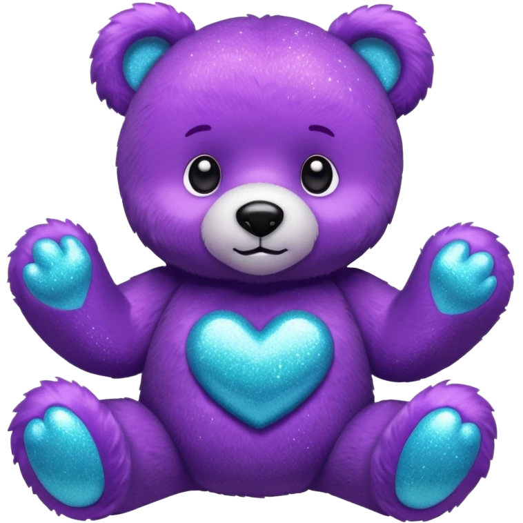 glitter purple and cian bear emoji