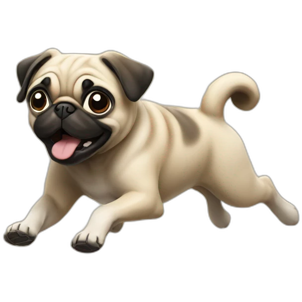 Pug running emoji