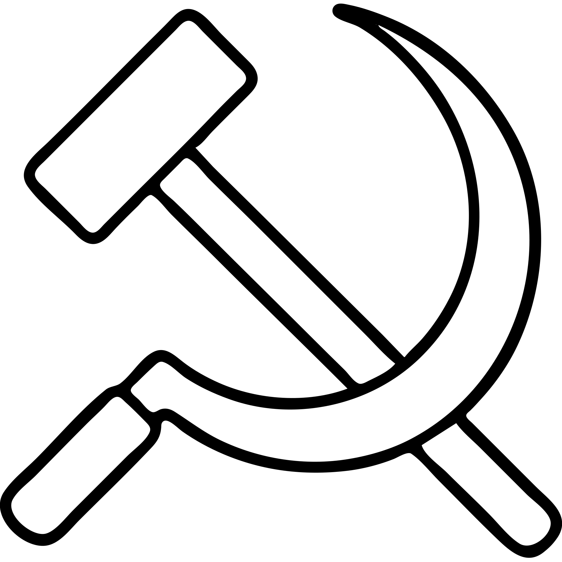 A hammer and sickle tool symbol with the hammer and sickle crossed emoji