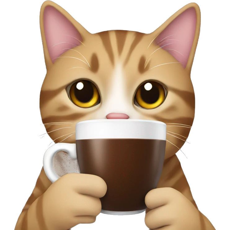 Cat drinking coffee emoji