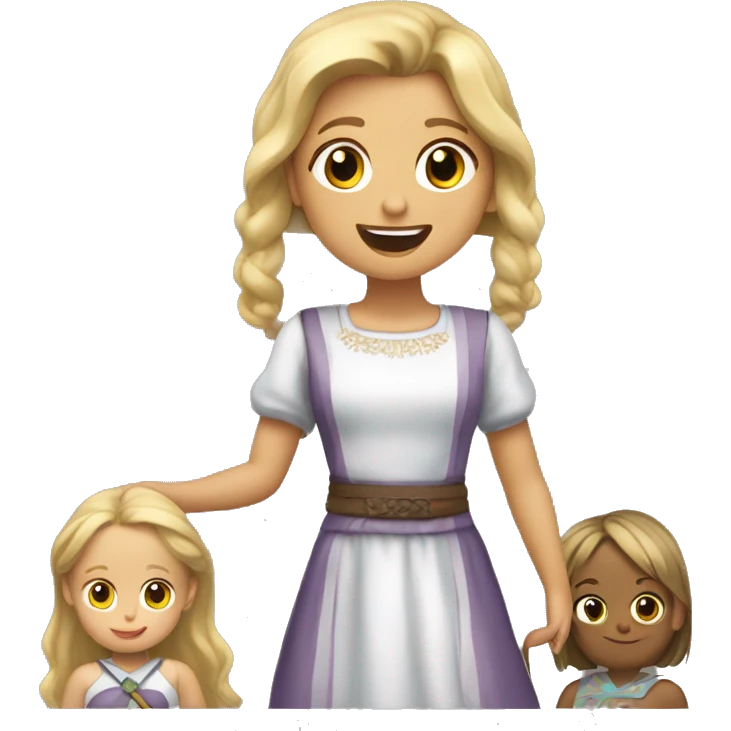 NIÑA RUBIA Y NIÑA CASTAÑA JUGANDO emoji