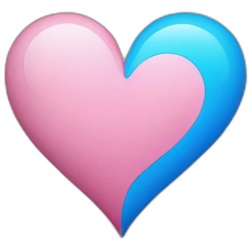 Half blue half pink heart  emoji