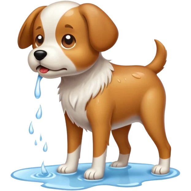 Peeing dog emoji