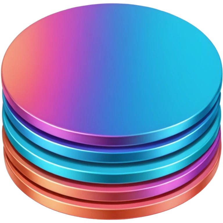 coins credit pack in gradient of turquoise, blue, pink, purple, and coral color emoji