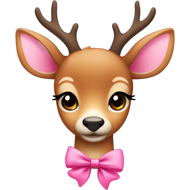 cute deer with a pink bow emoji