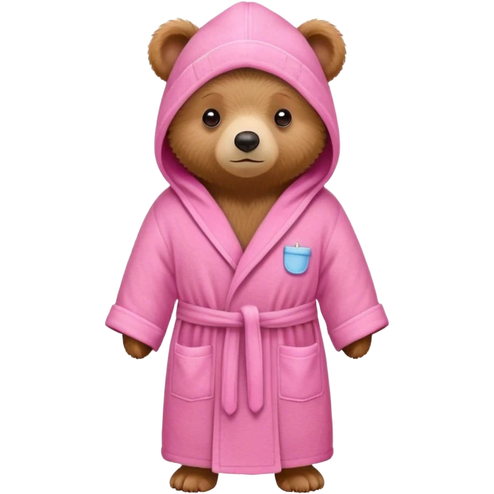 Paddington wearing a pink bath robe emoji