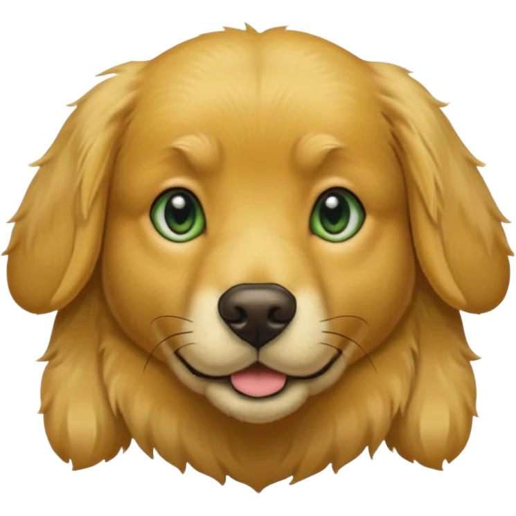 green dog extra furry golden retriever emoji