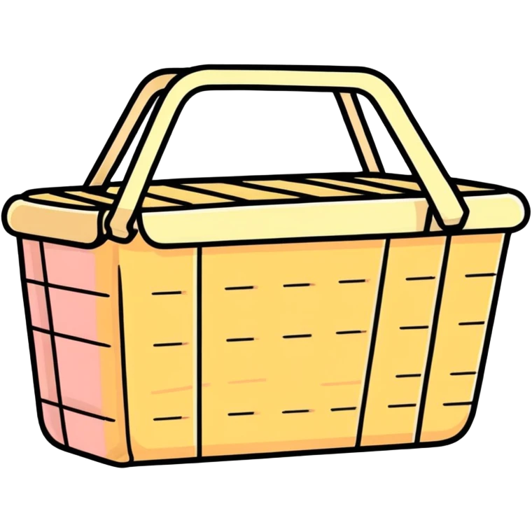 Cute pastel woven picnic basket emoji