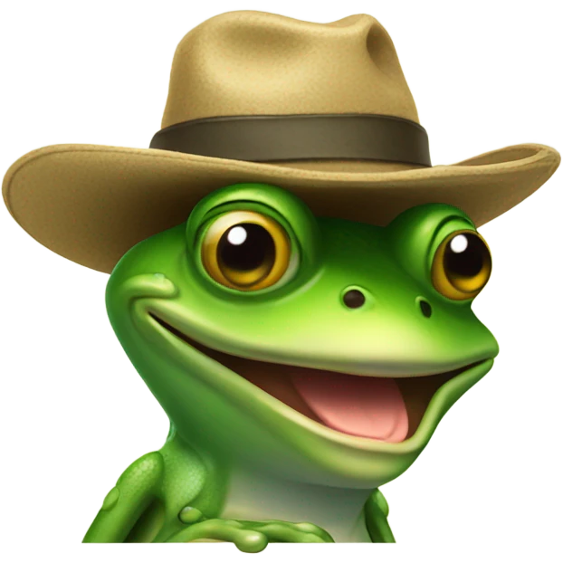 A frog with gun and hat emoji