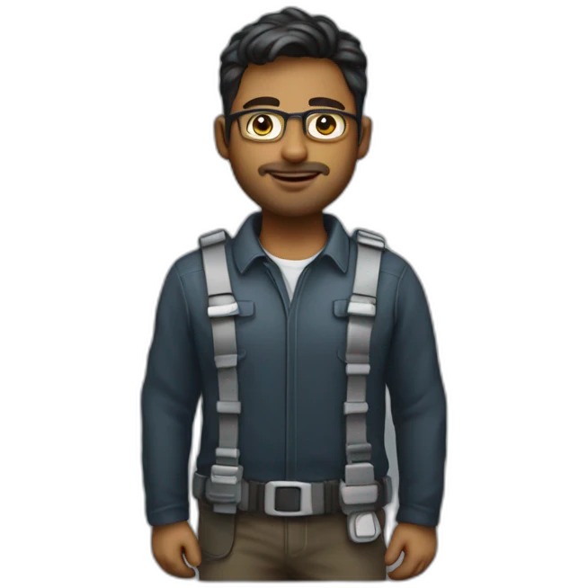 DevOps engineer man with code emoji