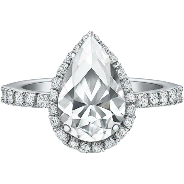 Engagement ring with thin band and pear shaped diamond emoji