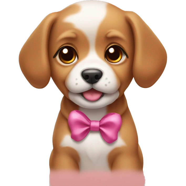 Puppy with bow emoji
