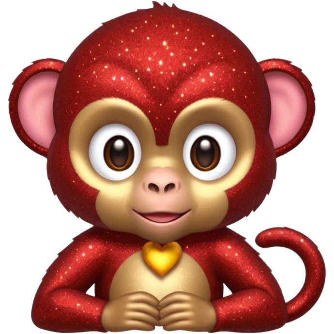 red glitter monkey emoji