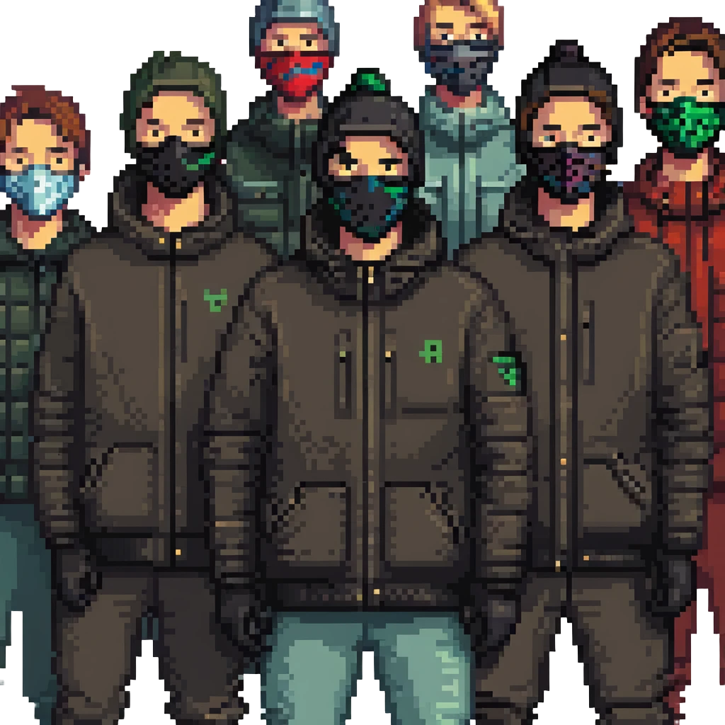 group of men with black ski masks emoji