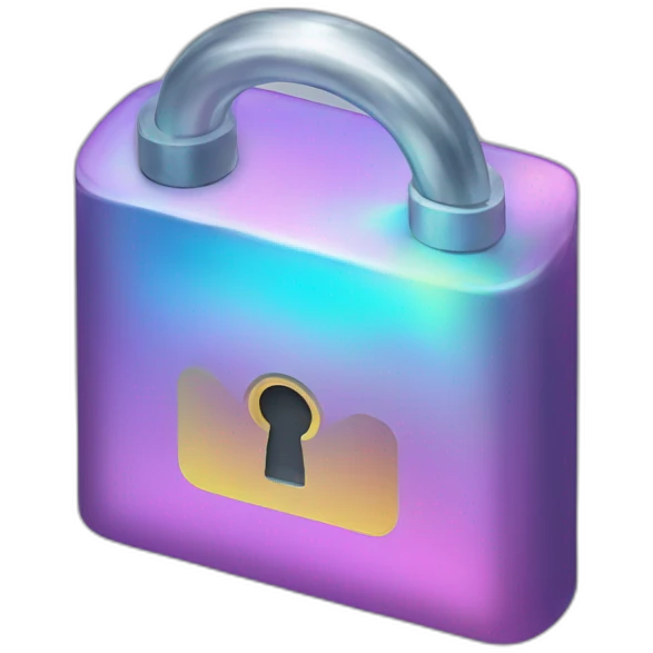 Holographic lock emoji