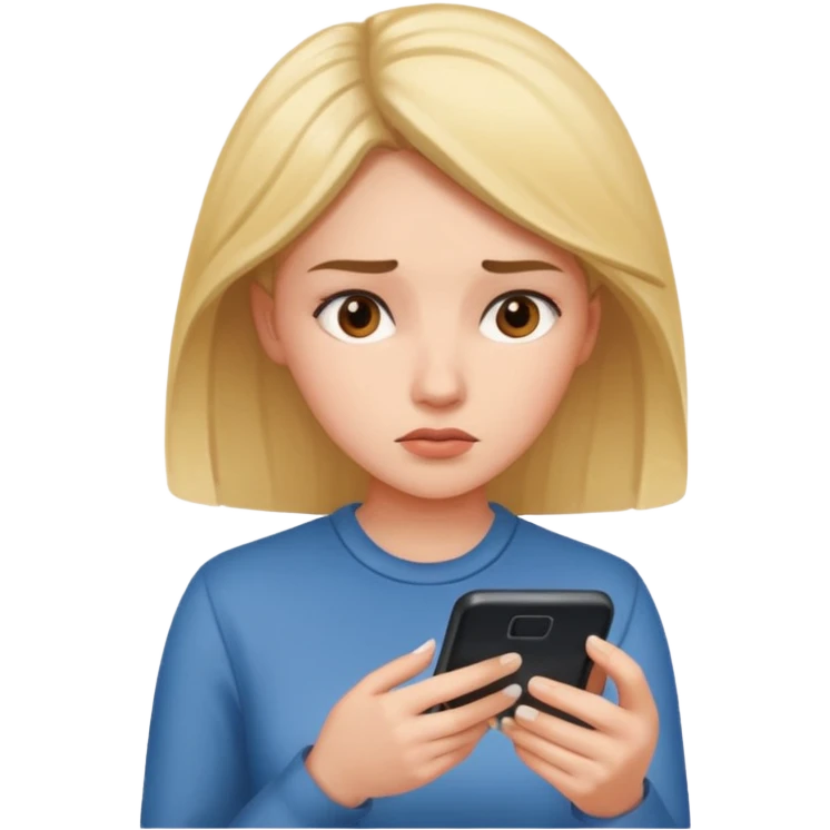 woman looking at phone emoji