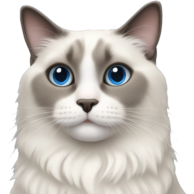 shorthaired blue eyed ragdoll cat emoji