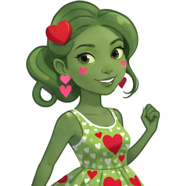 Girl with hearts emoji