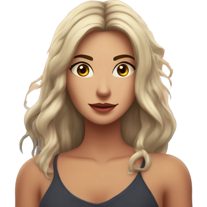 Mujer pantera con ojos demoníacos en un bosque tenebroso al atardecer con brisa marina y con estrellas en el cielo emoji