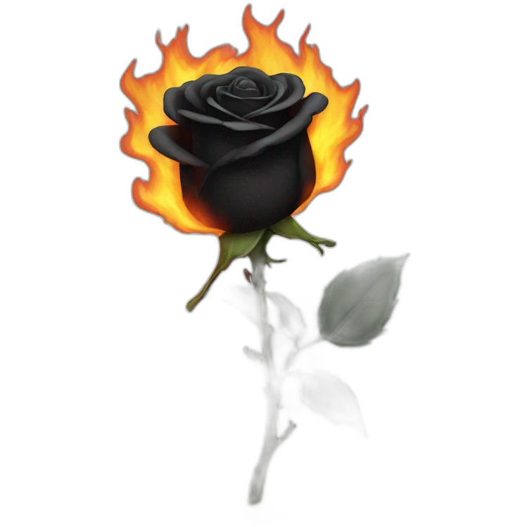 BURNING BLACK ROSE emoji