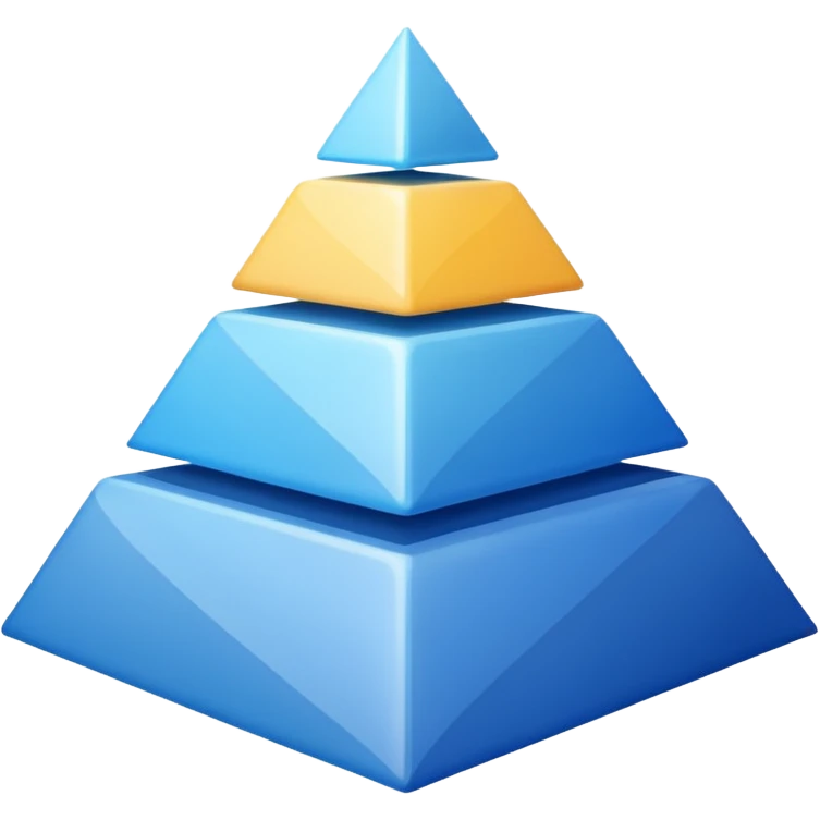 pyramid with three layers (blue) emoji