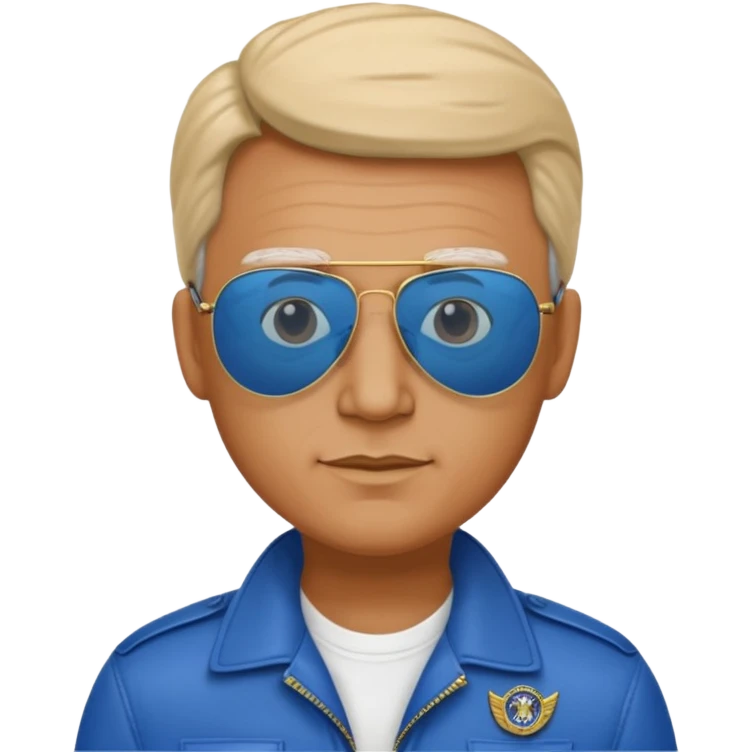 President macros ‘foshur’ wearing blue aviator sunglasses emoji