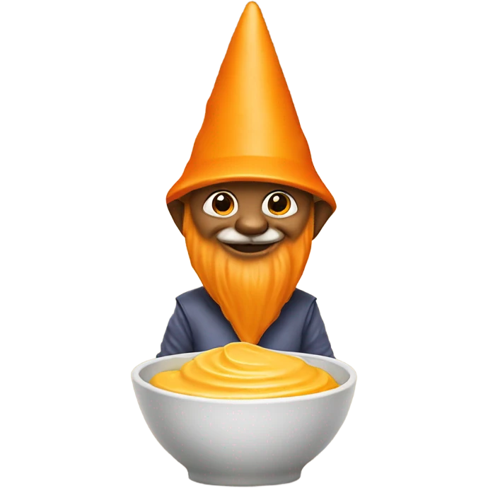 an orange nacho cheese gnome emoji