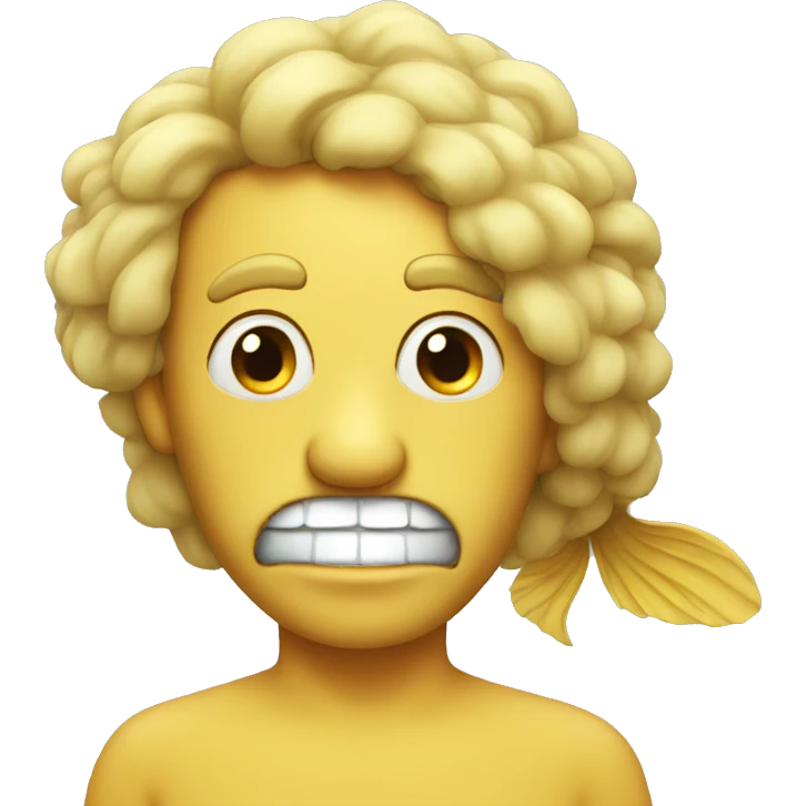 Fish with hair emoji