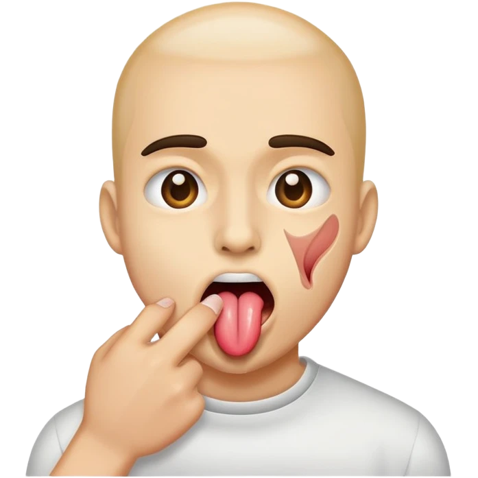 Person who bites his own tongue emoji