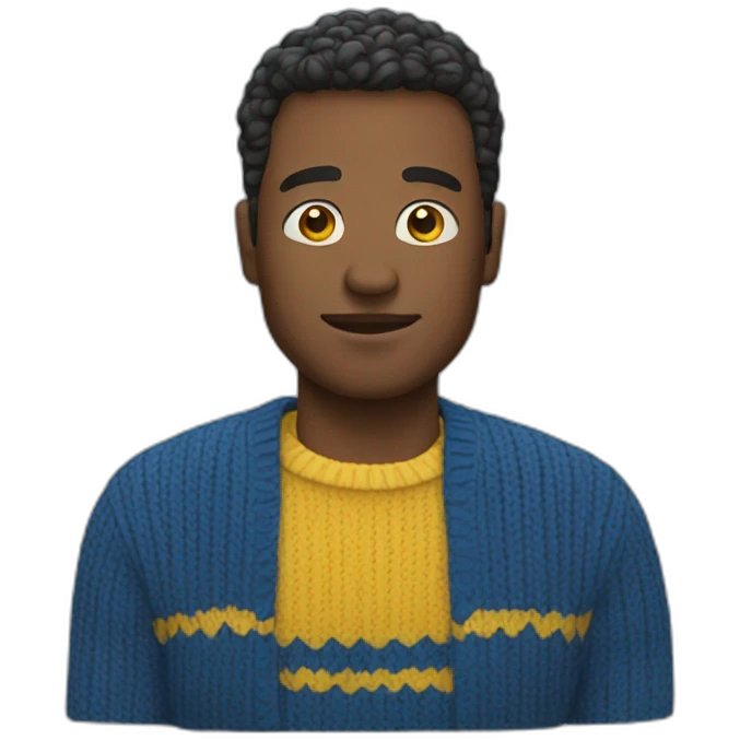 man in blue and yellow sweater emoji