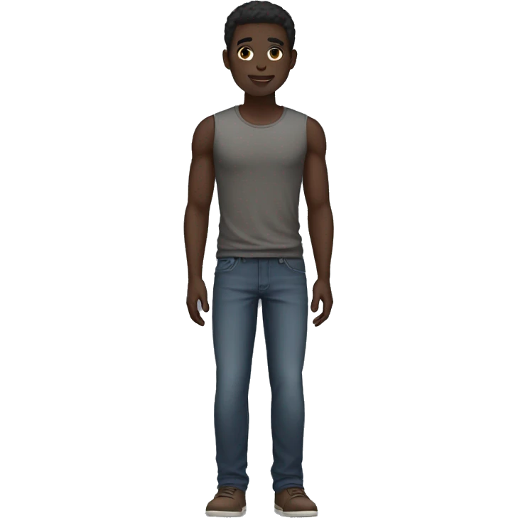 dark skin male full body emoji