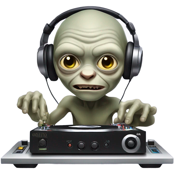 Gollum playing DJ  emoji