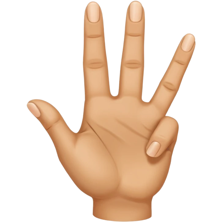 Una mano con estas características el dedo índice apuntando hacia arriba, los dedos medio y anular doblados hacia adentro, y el pulgar tocando el meñique emoji