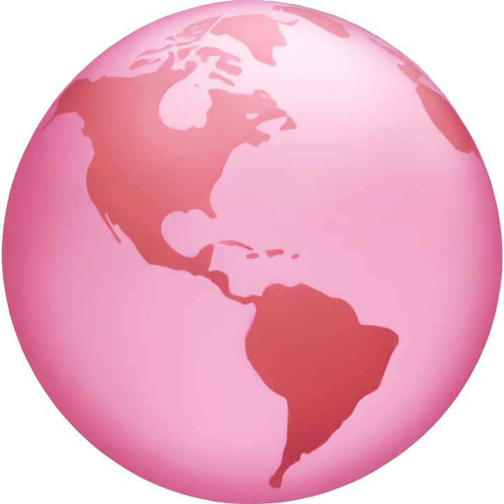 Shades of Pink earth globe  emoji