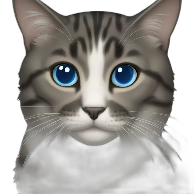 Cat black with blue eyes emoji