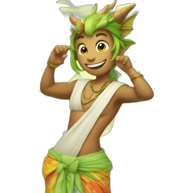 Dragon in sarong emoji